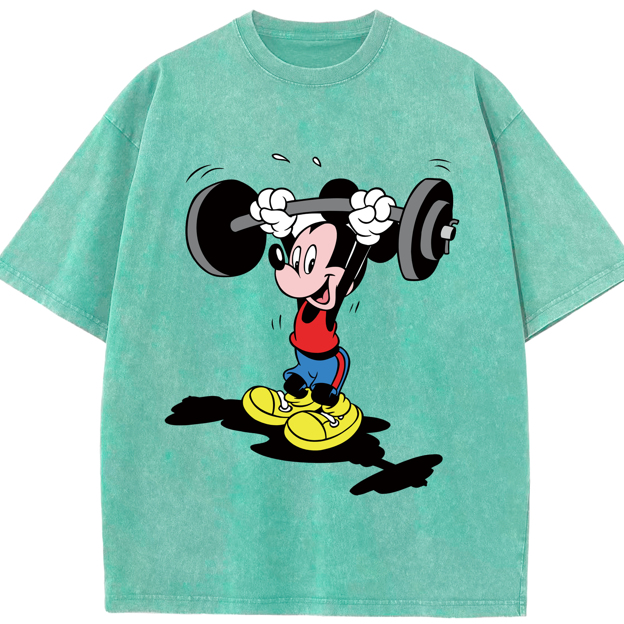 （画像用） ミッキーマウス Mickey Mouse 綿100% ヴィンテージ風 半袖Tシャツ（フロントプリント）